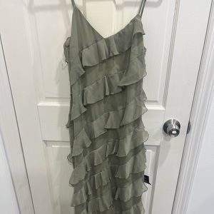 Green ruffle dress